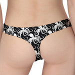 Black And White Octopus Pattern Print Women's Thong