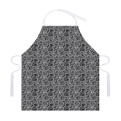 Black And White Octopus Tentacles Print Adjustable Apron