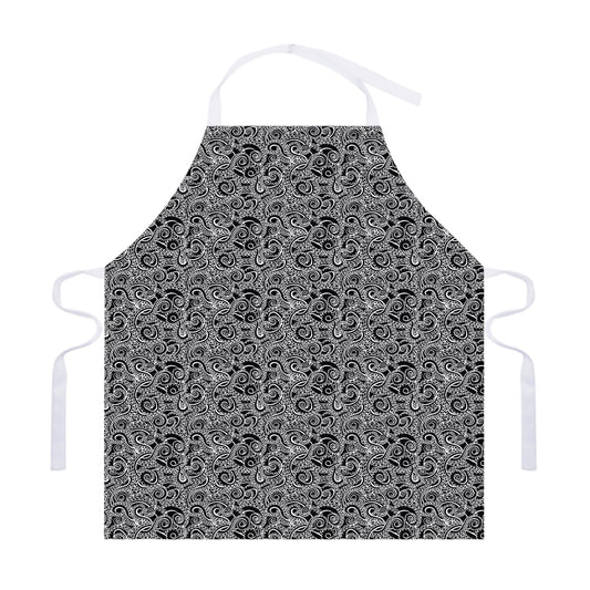 Black And White Octopus Tentacles Print Adjustable Apron