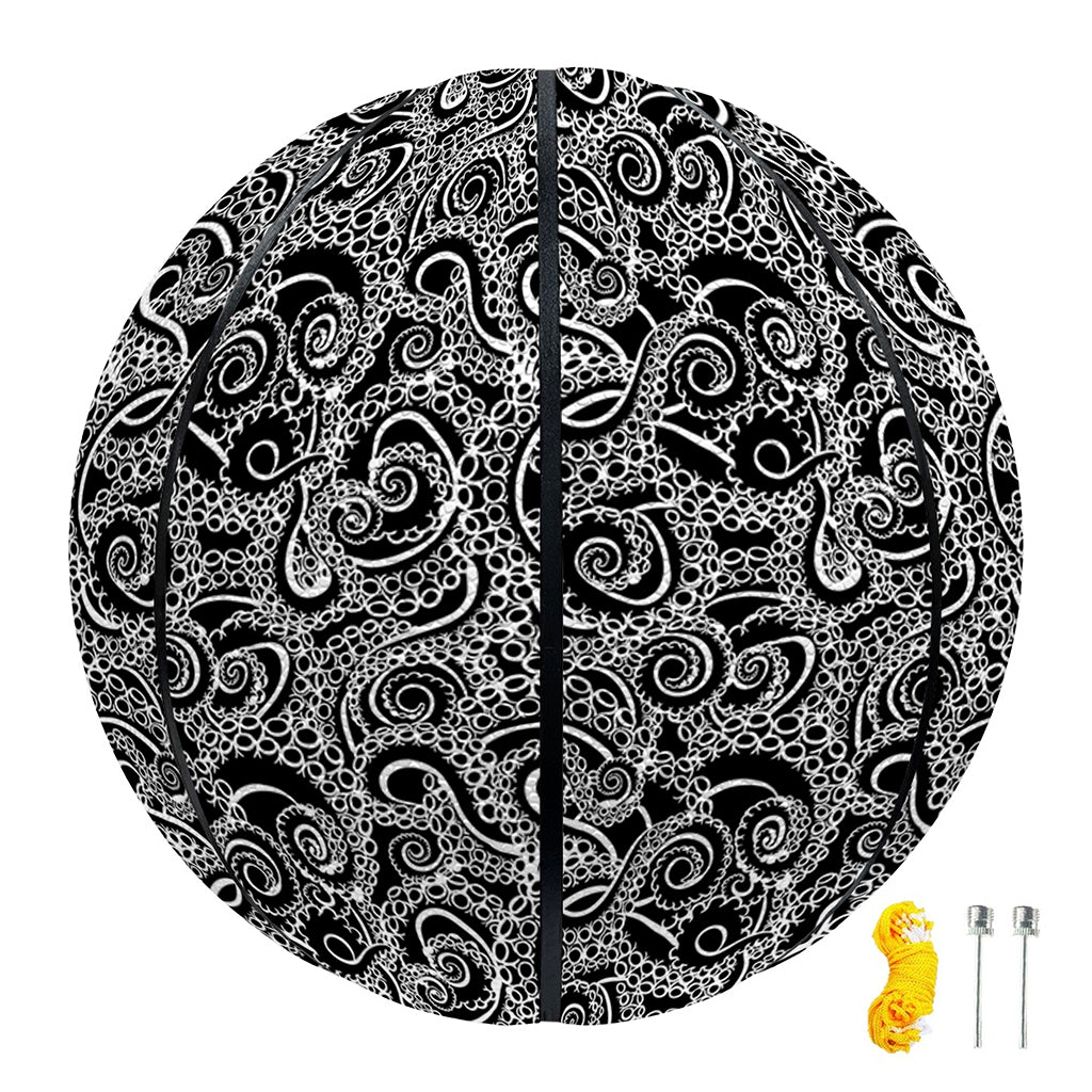 Black And White Octopus Tentacles Print Basketball