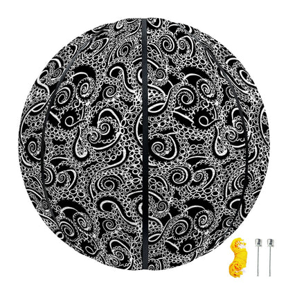 Black And White Octopus Tentacles Print Basketball