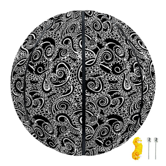 Black And White Octopus Tentacles Print Basketball