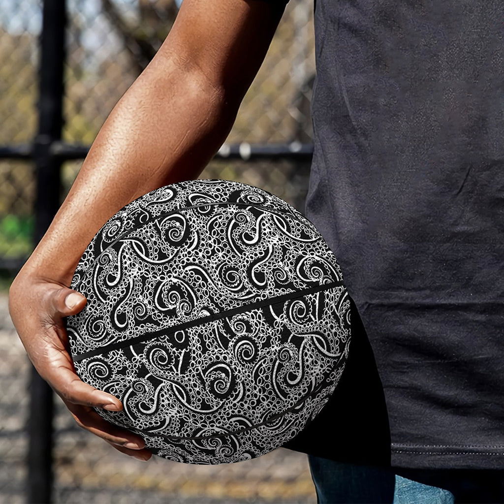 Black And White Octopus Tentacles Print Basketball