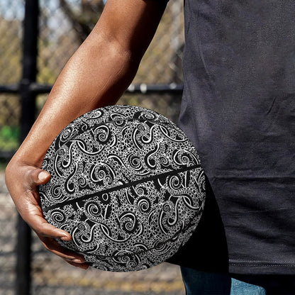 Black And White Octopus Tentacles Print Basketball