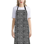 Black And White Octopus Tentacles Print Bib Apron With Pocket