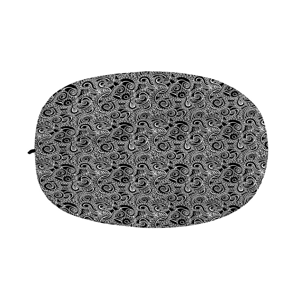 Black And White Octopus Tentacles Print Car Side Mirror Covers