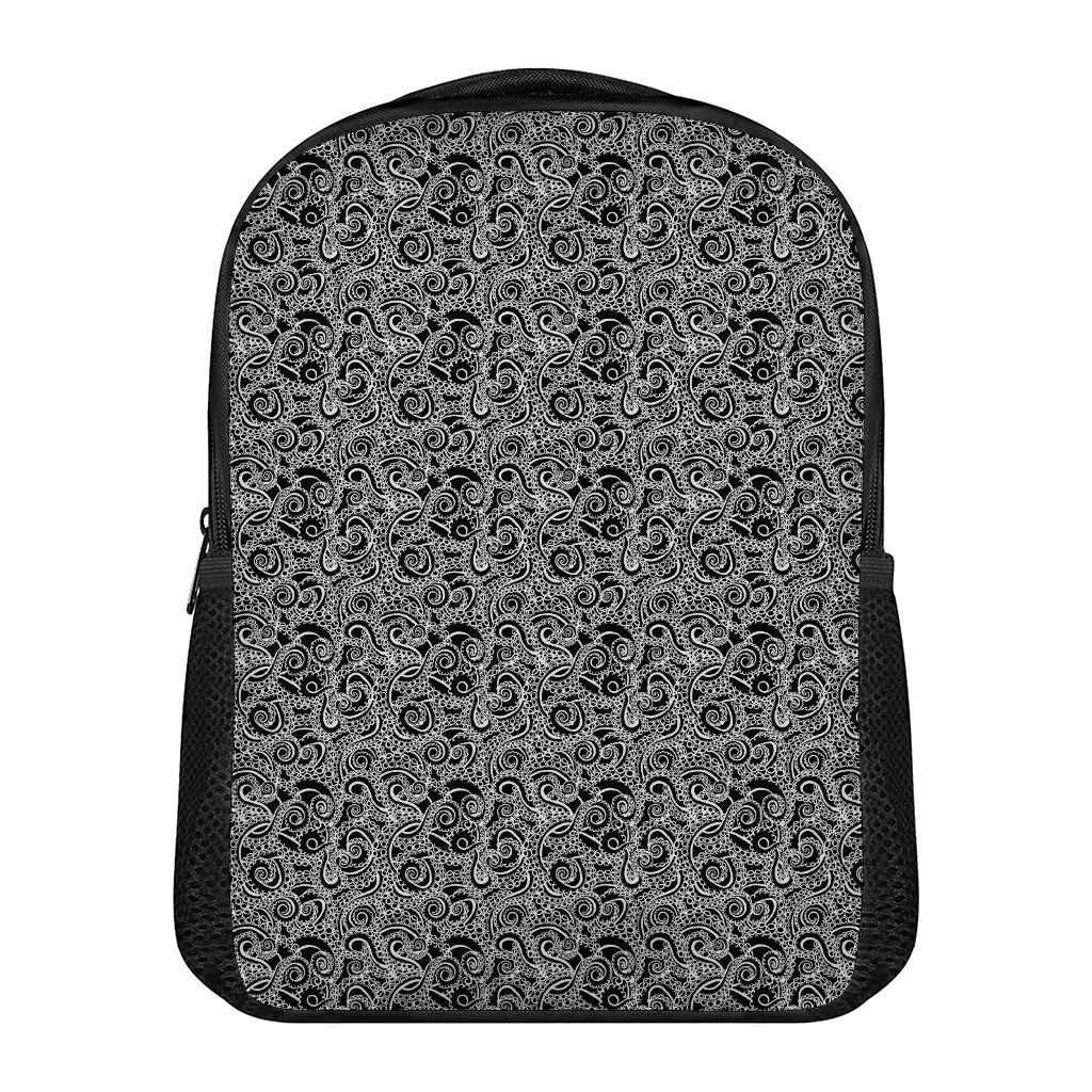 Black And White Octopus Tentacles Print Casual Backpack