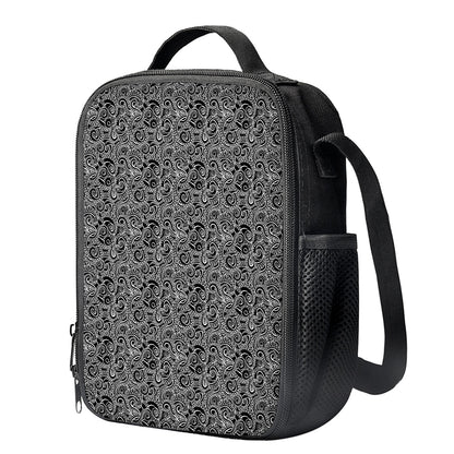 Black And White Octopus Tentacles Print Crossbody Lunch Bag