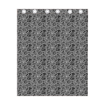 Black And White Octopus Tentacles Print Curtain