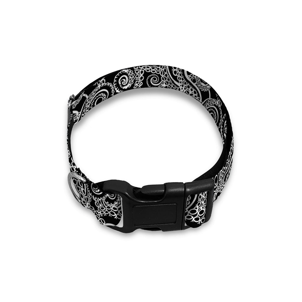 Black And White Octopus Tentacles Print Dog Collar