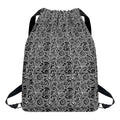 Black And White Octopus Tentacles Print Drawstring Backpack
