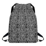 Black And White Octopus Tentacles Print Drawstring Backpack