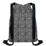 Black And White Octopus Tentacles Print Drawstring Backpack
