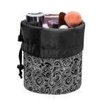 Black And White Octopus Tentacles Print Drawstring Makeup Bag
