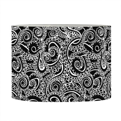 Black And White Octopus Tentacles Print Drum Lamp Shade