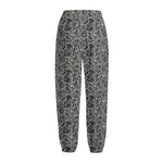 Black And White Octopus Tentacles Print Fleece Lined Knit Pants