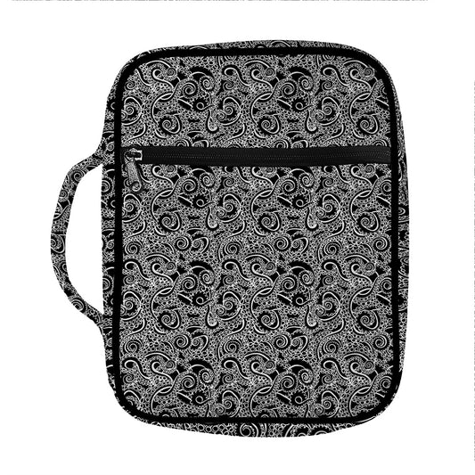 Black And White Octopus Tentacles Print Front Pocket Bible Bag