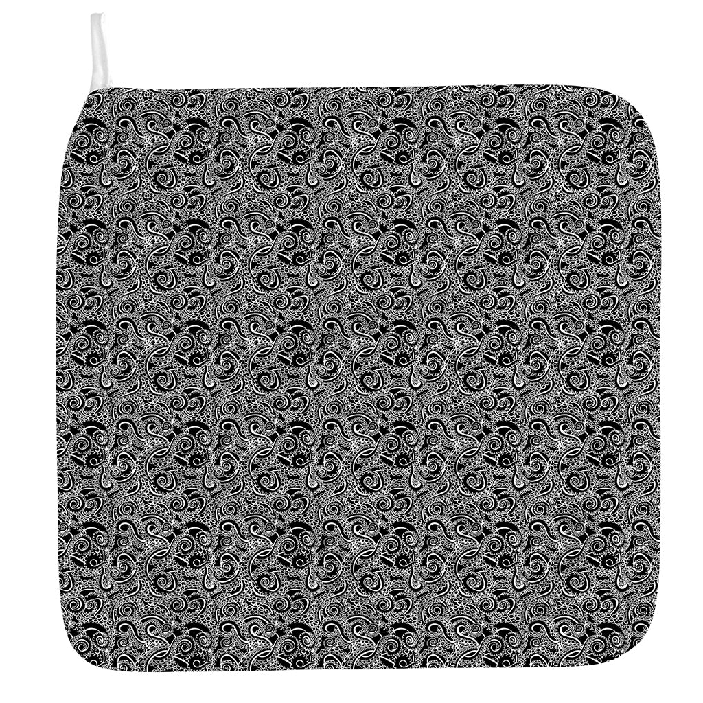 Black And White Octopus Tentacles Print Hand Towel