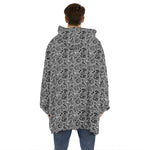 Black And White Octopus Tentacles Print Hoodie Blanket