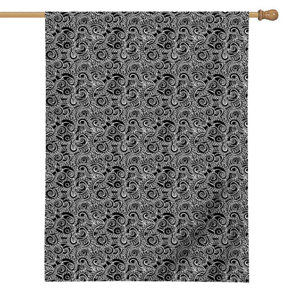 Black And White Octopus Tentacles Print House Flag