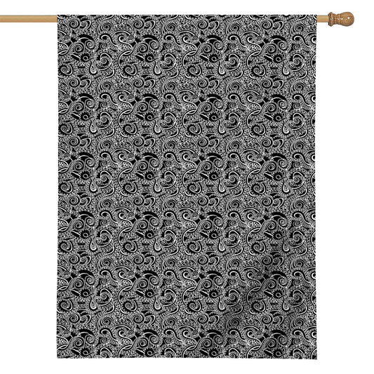 Black And White Octopus Tentacles Print House Flag