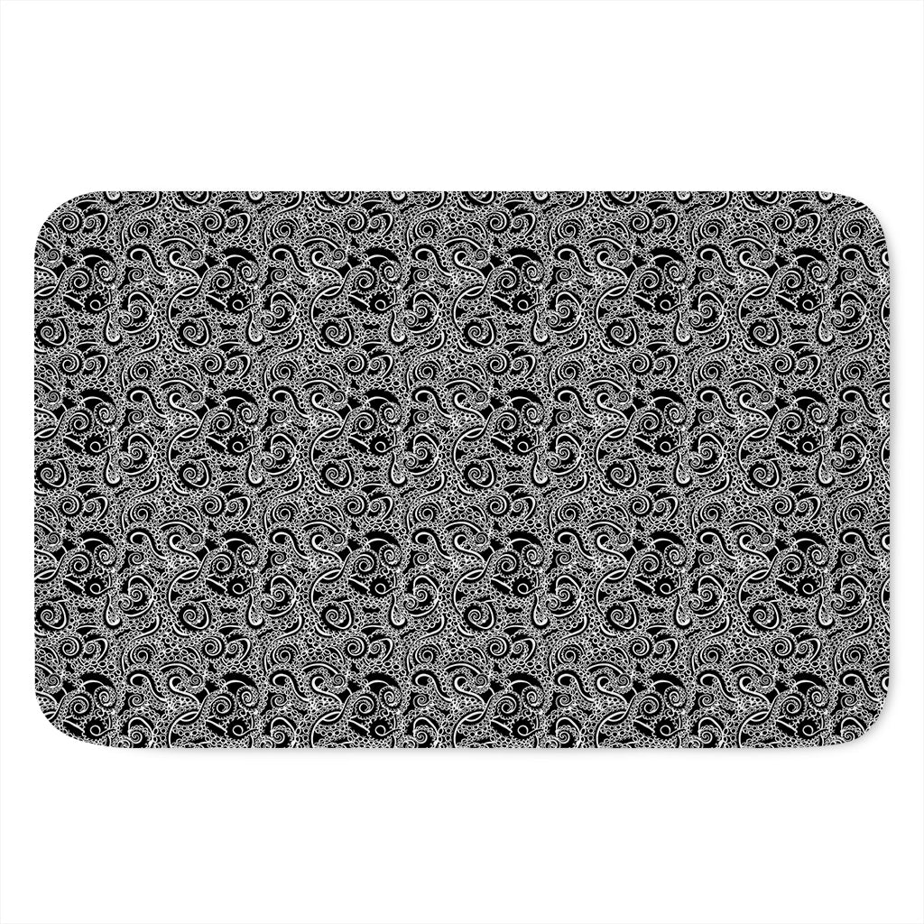 Black And White Octopus Tentacles Print Indoor Door Mat