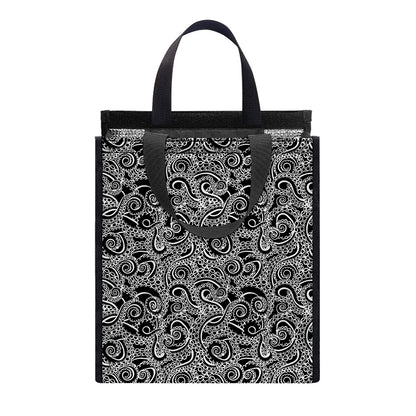 Black And White Octopus Tentacles Print Insulated Lunch Tote