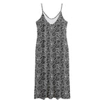 Black And White Octopus Tentacles Print Jersey Midi Cami Dress