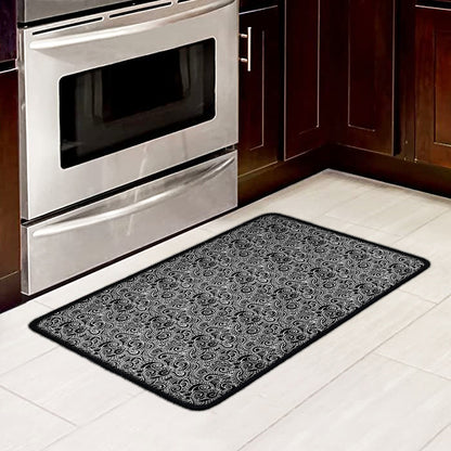 Black And White Octopus Tentacles Print Kitchen Mat
