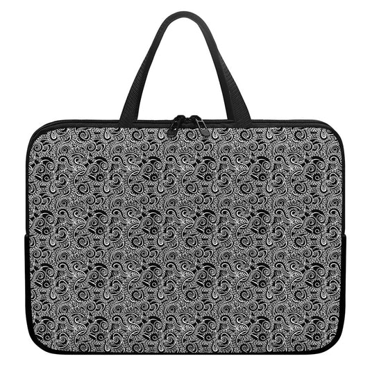 Black And White Octopus Tentacles Print Laptop Sleeve With Handle