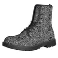 Black And White Octopus Tentacles Print Lace-Up Boots