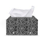 Black And White Octopus Tentacles Print Leather Tissue Box Cover