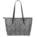 Black And White Octopus Tentacles Print Leather Tote Bag With Zipper