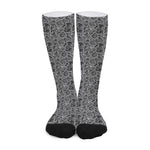 Black And White Octopus Tentacles Print Long Socks
