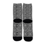 Black And White Octopus Tentacles Print Long Socks