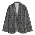 Black And White Octopus Tentacles Print Men's Cotton Blazer