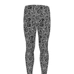 Black And White Octopus Tentacles Print Men's leggings