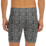 Black And White Octopus Tentacles Print Men's Long Boxer Briefs