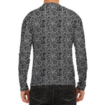 Black And White Octopus Tentacles Print Men's Long Sleeve Rash Guard