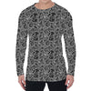 Black And White Octopus Tentacles Print Men's Long Sleeve T-Shirt