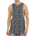 Black And White Octopus Tentacles Print Men's Muscle Tank Top