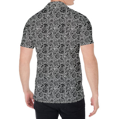 Black And White Octopus Tentacles Print Men's Shirt