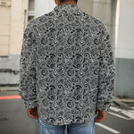 Black And White Octopus Tentacles Print Men's Shirt Jacket