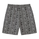 Black And White Octopus Tentacles Print Men's Swim Trunks