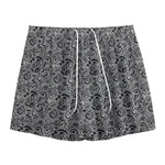 Black And White Octopus Tentacles Print Mesh Shorts