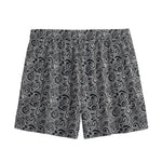 Black And White Octopus Tentacles Print Mesh Shorts