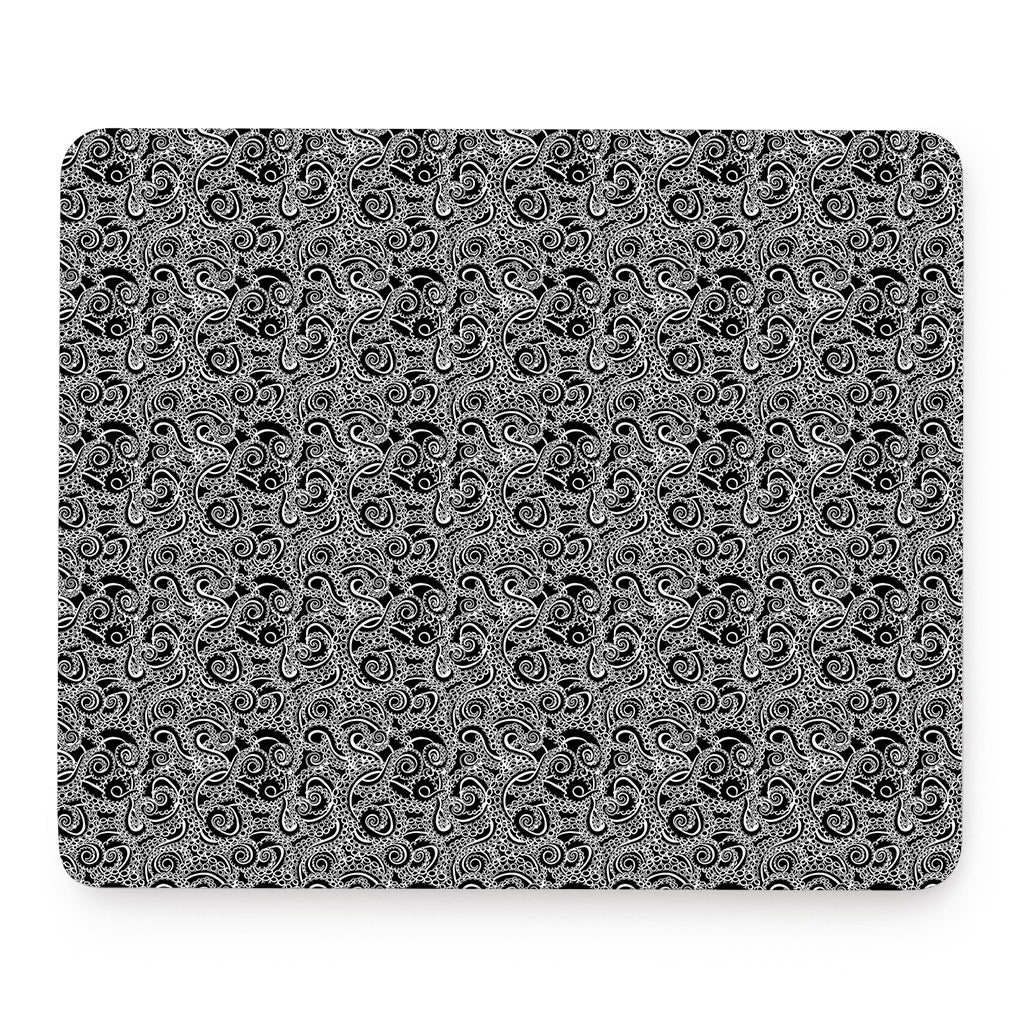 Black And White Octopus Tentacles Print Mouse Pad