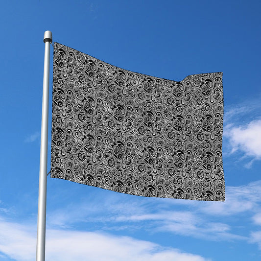 Black And White Octopus Tentacles Print Polyester Flag