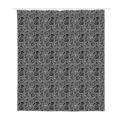Black And White Octopus Tentacles Print Polyester Shower Curtain