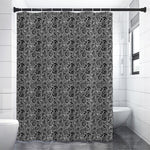 Black And White Octopus Tentacles Print Premium Shower Curtain